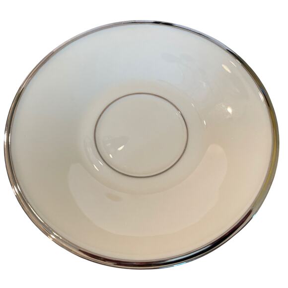 Lenox Solitaire Ivory China Platinum Rimmed Saucer 6 Inch - Picture 11 of 11